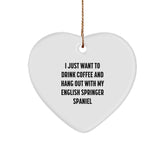 English Springer Spaniel Dog Lover's Heart Ornament, Funny Quote, Gifts from Family to Friends, Perfect for Christmas - Image 1